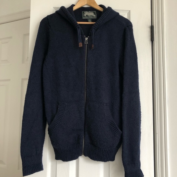 Navy Roots Zip Up Sweater - Picture 1 of 2